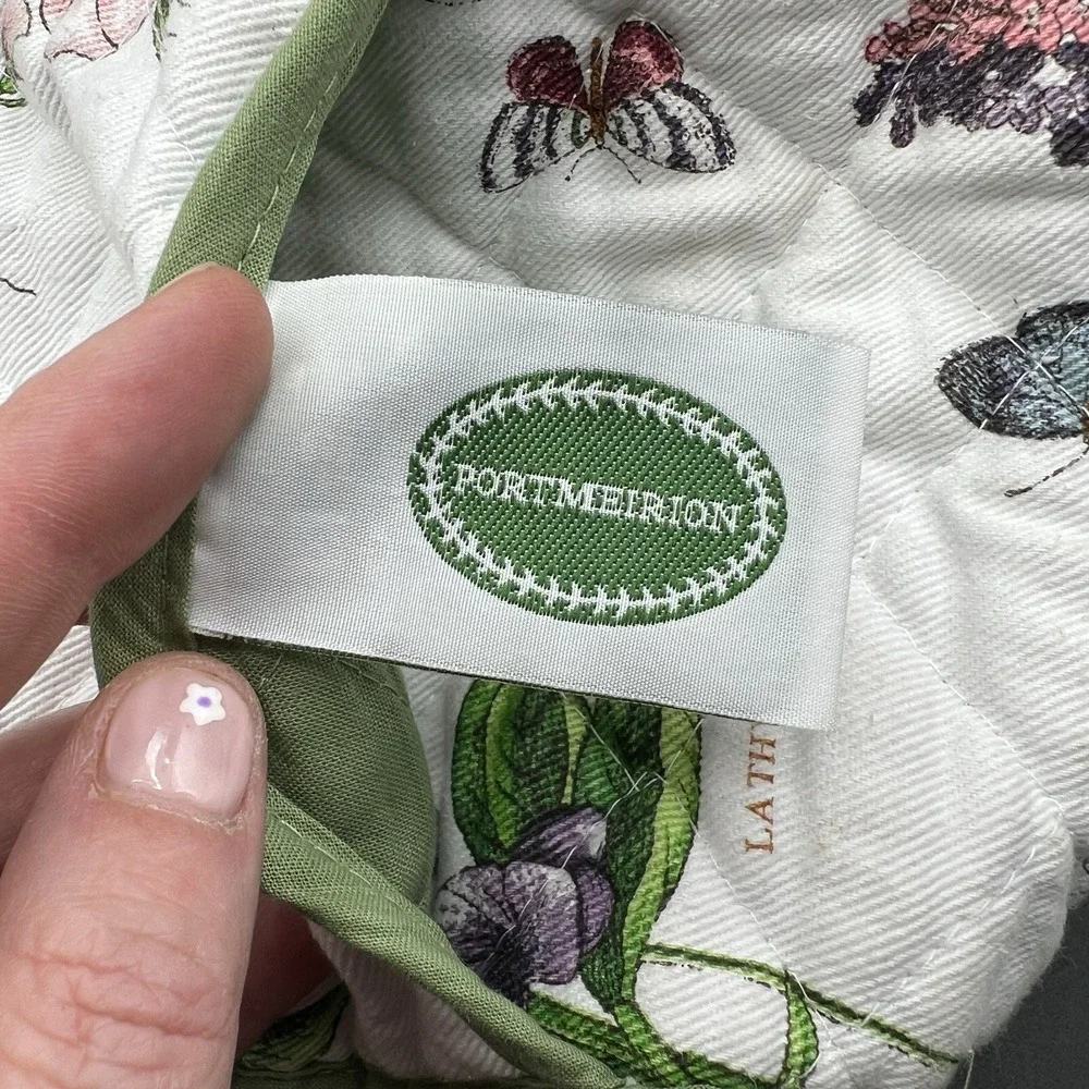 Portmeirion Botanic Garden Floral Cloth Oven HotPot Glove Mitt Towel 1988 Cotton